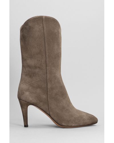 The Seller High Heels Boots In Taupe Suede - Brown