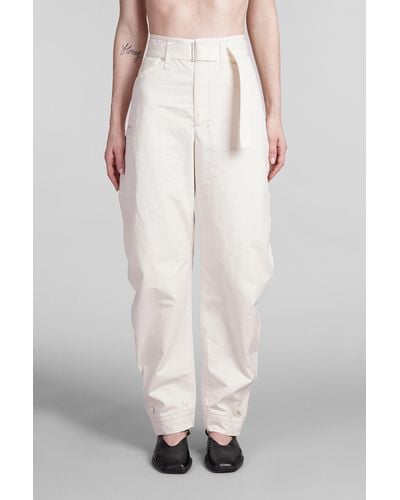 Lemaire Pantalone in Cotone Beige - Bianco