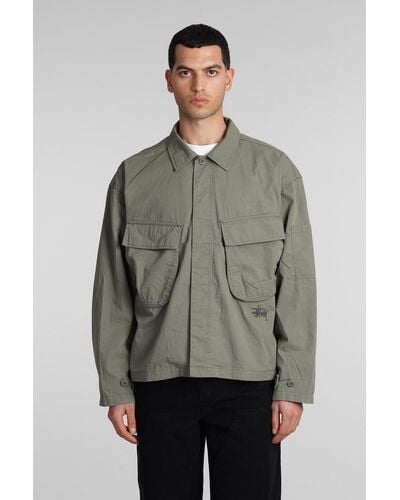Stussy Shirt In Green Cotton - Gray