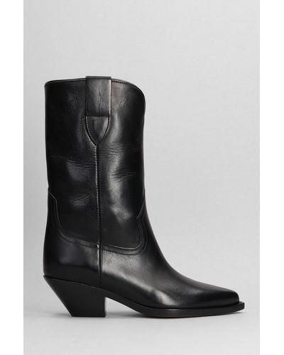 Isabel Marant Dahope Texan Boots In Black Leather