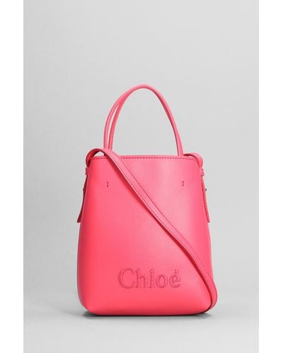 Chloé Micro Tote Tote In Fuxia Leather - Pink