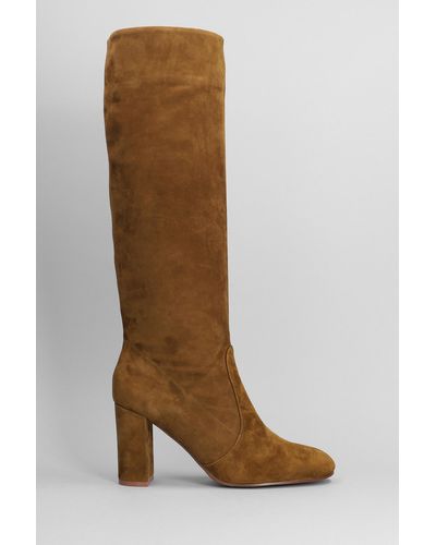 Lola Cruz High Heels Boots In Leather Color Suede - Brown