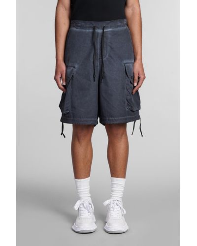 A PAPER KID Shorts In Black Cotton - Blue