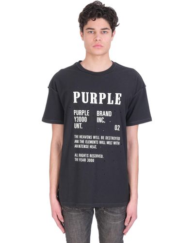 Purple T-shirt In Black Cotton