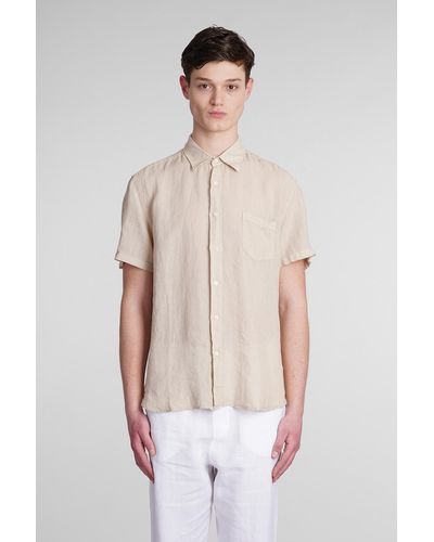 120 Shirt In Beige Linen - Natural