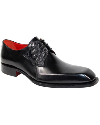 Fennix Tristan Shoes Calf/alligator Exotic Oxfords (fx1103) - Black
