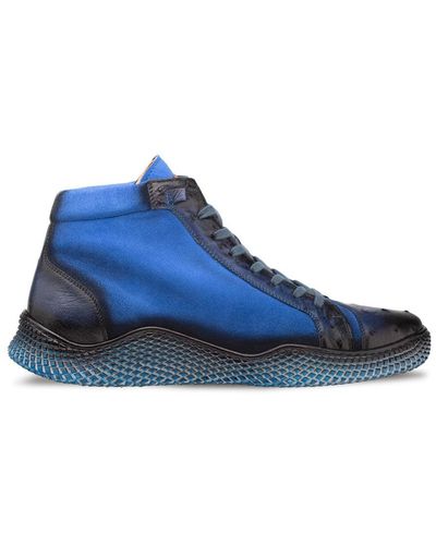 Milani Calfskin/deerskin  Blue By Mezlan Made In Spain Brand