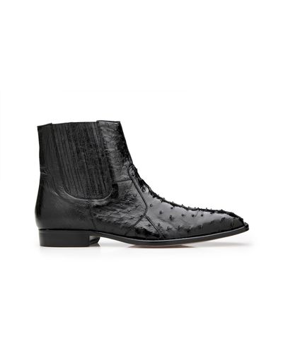 Ostrich ankle top boots mens