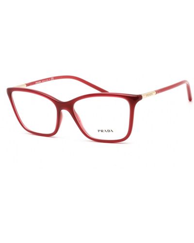 Prada 0pr 08wv Eyeglasses Transparent Burgundy/clear Demo Lens - Red
