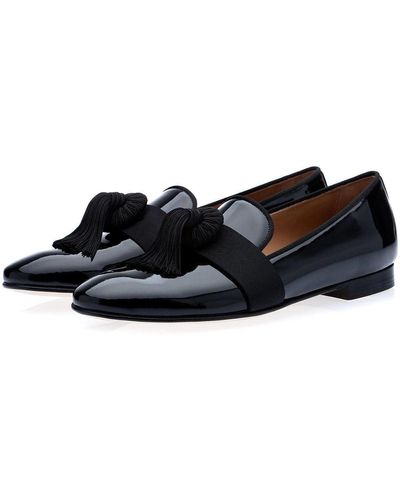 Superglamourous Agadir Shoes Patent Leather Loafers (spgm1029) - Black