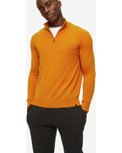 Derek Rose Half-zip Sweater Finley Cashmere - Orange