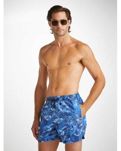 Derek Rose Short Swim Shorts Maui 60 - Blue