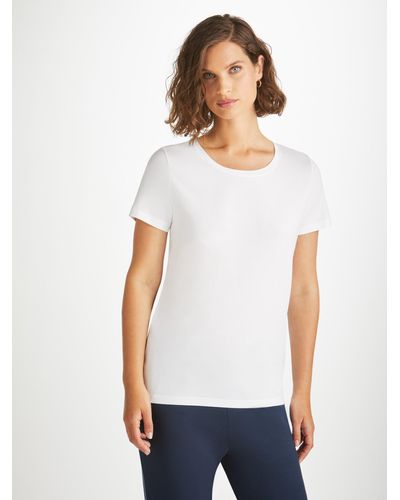 Derek Rose T-shirt Lara Micro Modal Stretch - White