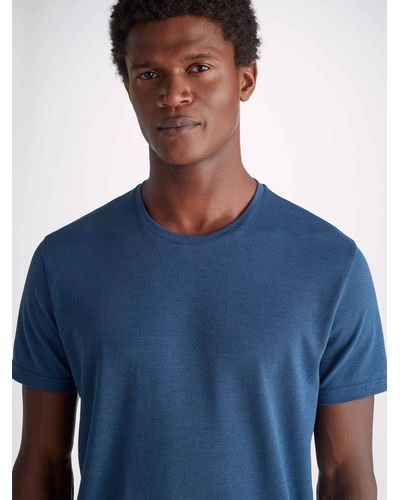 Derek Rose T-shirt Ramsay Pique Cotton - Blue