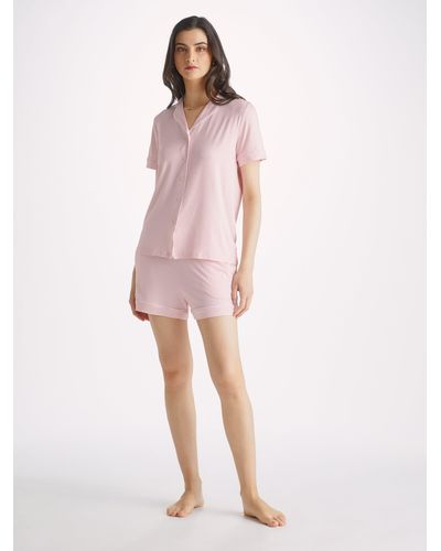 Derek Rose Short Pajamas Lara Micro Modal Stretch - Pink