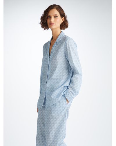 Derek Rose Pyjamas Ledbury 72 Cotton Batiste - Blue