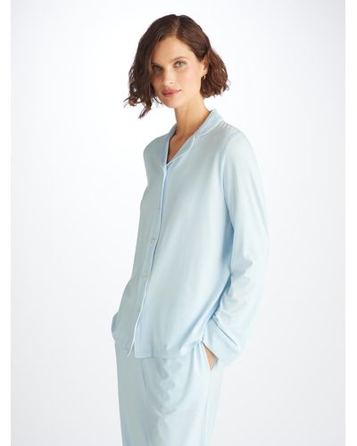 Derek Rose Pyjamas Lara Micro Modal Stretch - Blue