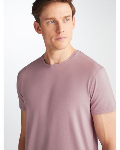 Derek Rose T-shirt Basel Micro Modal Stretch - Purple
