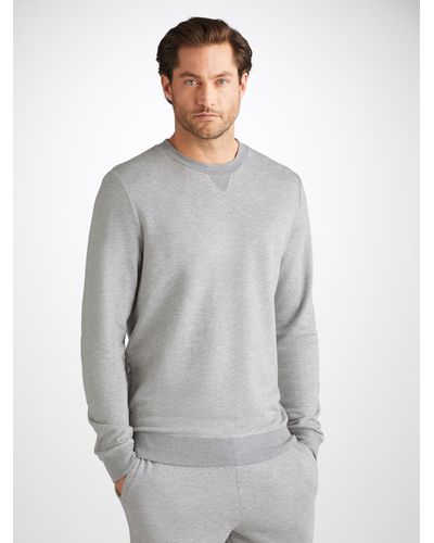 Derek Rose Sweatshirt Quinn Cotton Modal Silver - Gray
