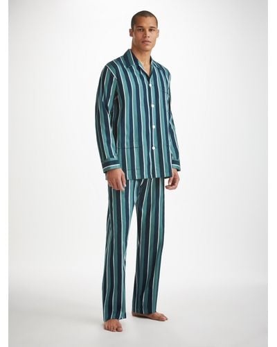 Derek Rose Classic Fit Pyjamas Royal 221 Cotton - Blue
