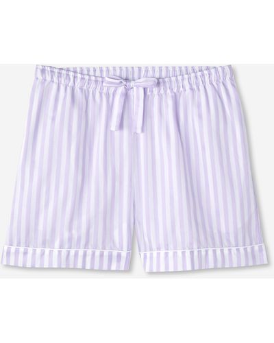 Derek Rose Lounge Shorts Capri 19 Cotton - Purple