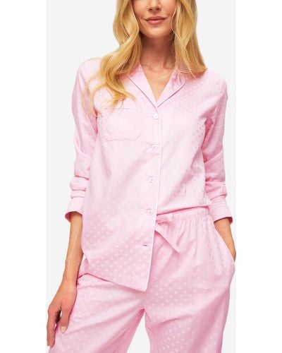 Derek Rose Pyjamas Kate 7 Cotton Jacquard - Pink