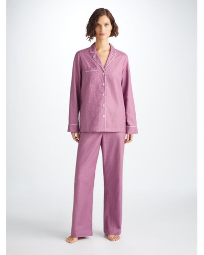 Derek Rose Pyjamas Kate 10 Cotton Jacquard - Pink