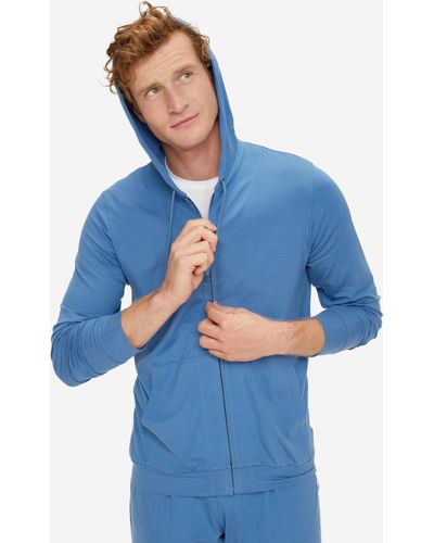 Derek Rose Hoodie Basel 12 Micro Modal Stretch - Blue