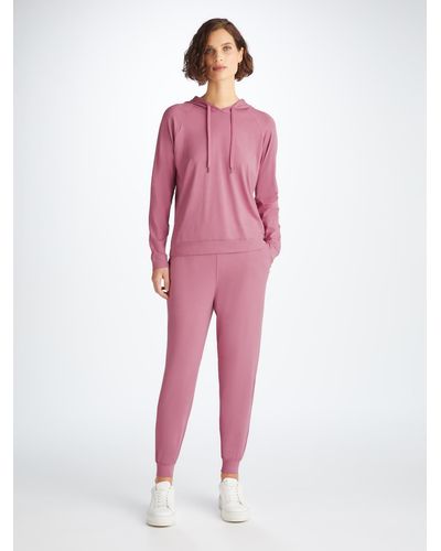 Derek Rose Track Trousers Basel Micro Modal Stretch Orchid - Pink