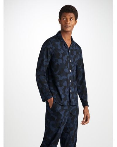 Derek Rose Pyjamas London 11 Micro Modal - Blue