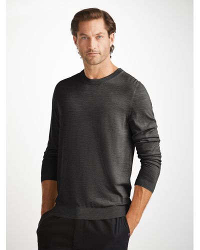 Derek Rose Sweater Orson Merino Wool - Black