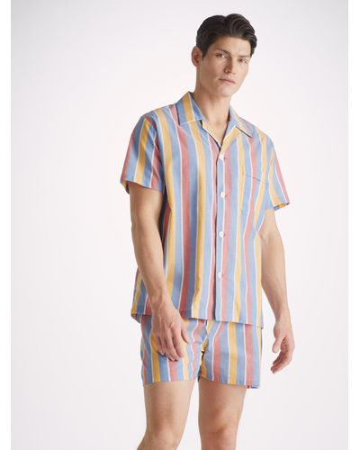 Derek Rose Short Pyjamas Amalfi 19 Cotton Batiste - Multicolour