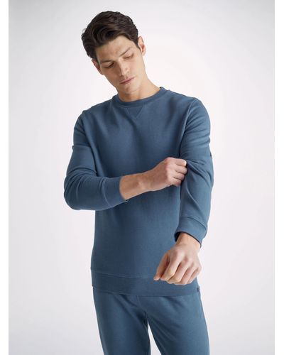 Derek Rose Sweatshirt Quinn Cotton Modal - Blue