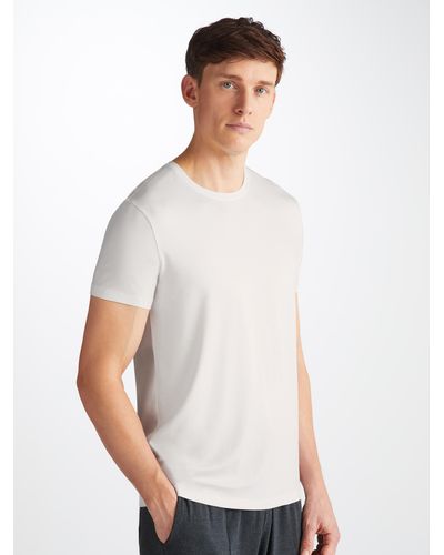 Derek Rose T-shirt Basel Micro Modal Stretch - White