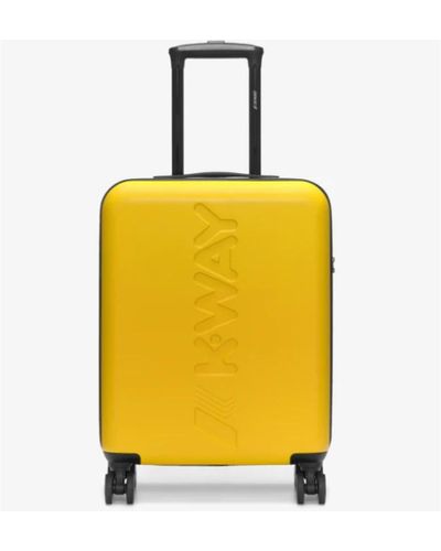 K-Way De Santis Trolley da viaggio rigido giallo K11416W-L24 - Il compagno perfetto per viaggiare in cabina