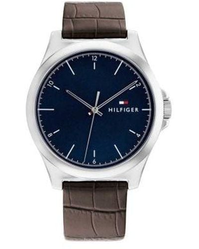 Tommy Hilfiger Leather Norris Watch - Blue