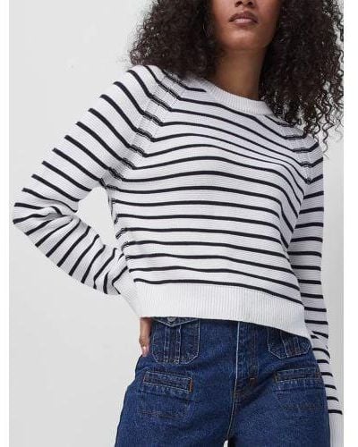 French Connection Summer Utility Lilly Mozart Striped Crew Neck Jumper - Blue