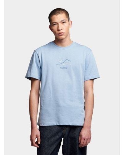 Penfield Soft Chambray Relaxed Fit Embroidered Mountain T-Shirt - Blue