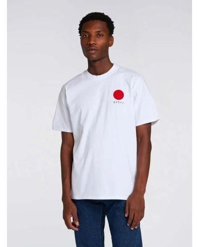 Edwin Garment Washed Japanese Sun T-Shirt - White