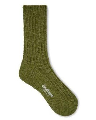 Druthers Ribbed Slub Socks - Green