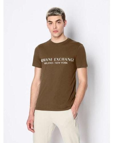 Armani Exchange Crocodile Regular Fit T-Shirt - Brown