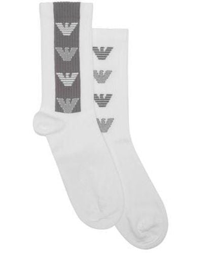 Emporio Armani 2-Pack Logo Tape Sock - Grey