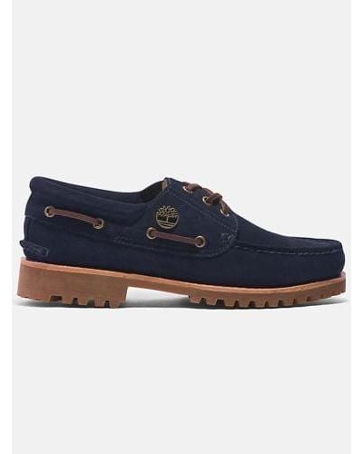 Timberland Dark Suede Authentic Boat Shoe - Blue