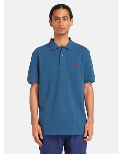 Timberland Dark Denim Pique Short Sleeve Polo Shirt - Blue