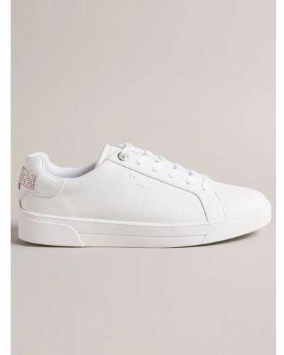 Ted Baker Arpele Crystal Detail Cupsole Trainer - White