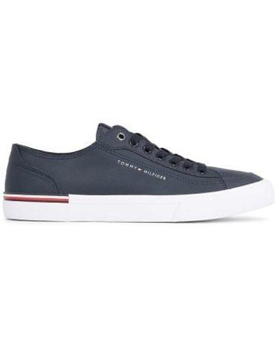 Tommy Hilfiger Desert Sky Corporate Vulcan Leather Trainer - Blue