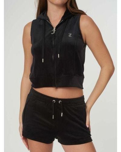 Juicy Couture Gilly Velour Gilet - Black