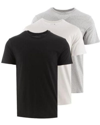 Lacoste Chine 3-Pack Cotton T-Shirt - Black