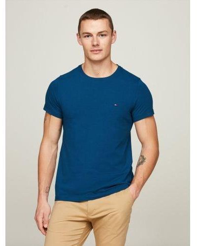 Tommy Hilfiger Anchor Stretch Slim Fit T-Shirt - Blue