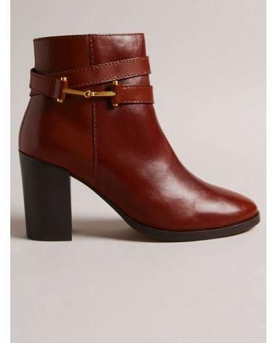 Ted Baker Tan Anisea T-Hinge Leather Ankle Boot - Brown